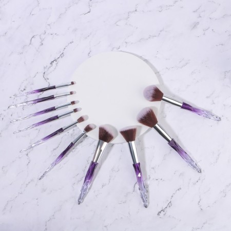 A set of makeup brushes "Luminous", 10 objects, PVC - cover, black/purple color-7