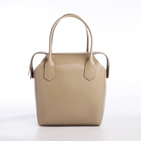 Women's bag with lightning, with a cosmetic bag, beige color