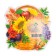 Decoration on the adhesive tape "Basket with berries" Sunflowers, 26x26 cm