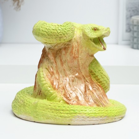 Figure "Snake with grass" Green, 18x18x20cm