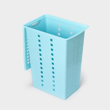 Besnaya basket with a lid "Violetta", 30 l, 37 × 25 × 48 cm, blue color-1