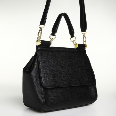 Women's bag on magnet Textura, small size, black color-4