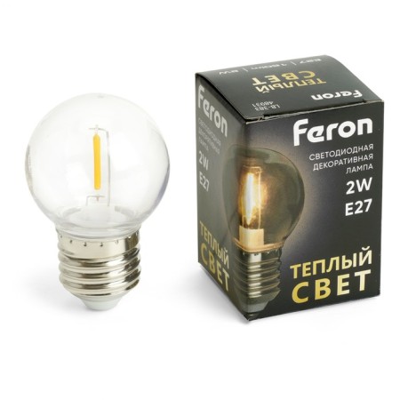 LED LED Feron, E27, 2 W, 230 V, white warm light