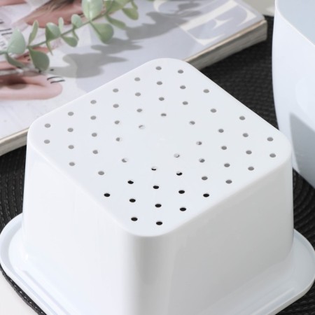 Kashpo with the insert "Gloss", 2.4 l (1.6 l), white color-3