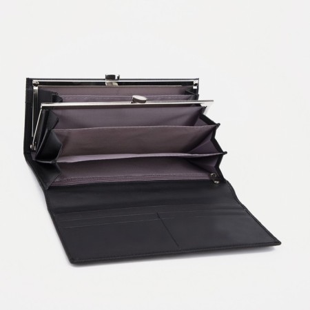 Women's wallet on magnets, black color-2