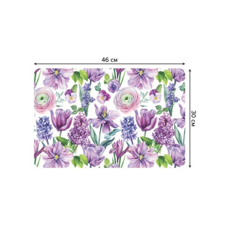 A set of napkins for setting the Flower Art Table, rectangular, rounded edges, size 30x46 cm, 4 pcs-2