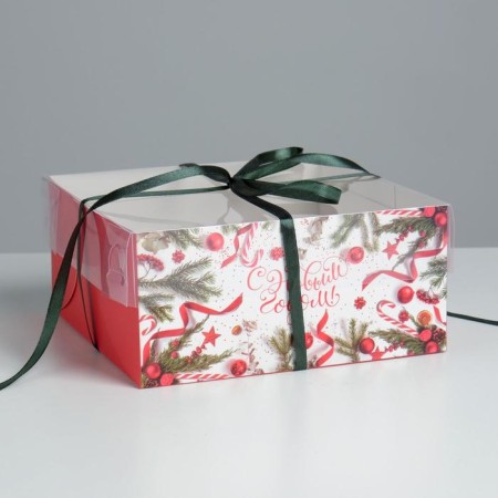 Capcake box “Happy New Year!”, 16 x 16 x 7.5 cm, new year-1