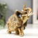 Souvenir Polystone "Elephant in the Golden Popone with Crystals" 13.5x12.5x5.5 cm