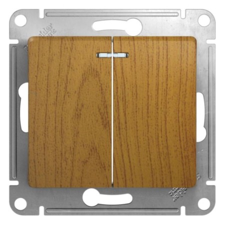 Switch Sche GSL000553 Glossa, SP, 10A, 2 keys, oak