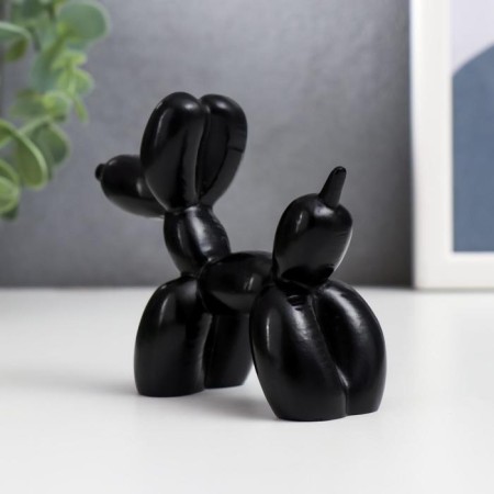 Souvenir Polystone "Air Ball - Dog" Black 8x10x4 cm-1