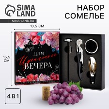 Gift set of corkscrew, aerator, cap, thermometer 