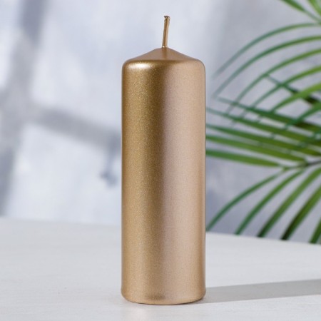 Candle - cylinder, 4x12 cm, 20 hours, gold