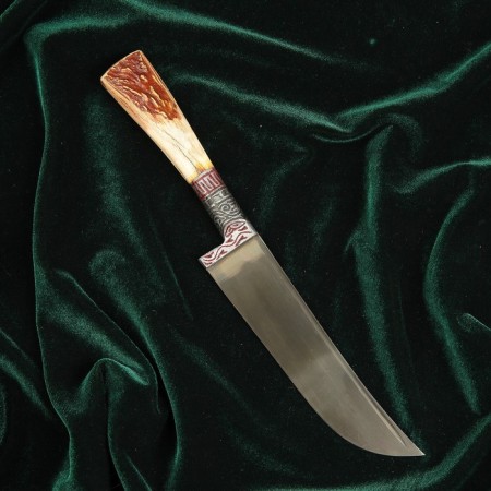 Knife Pchak Sharhon, handle from a horn of a small roar, a guard with an engraving-16