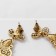 Hanging earrings with “vintage” rhinestones in patterns, black color in black gold, 7.5 cm