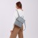 City backpack made of artificial leather with lightning, green color