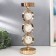 Summary Metal for 1 candle "Three white marble balls in the field" Gold 37x12x12 cm