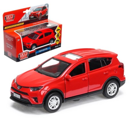 Metal machine Toyota Rav 4, 12 cm, opening doors, inertial, red color