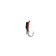 Mormyshka column black, red abdomen + cube silver, weight 0.4 g