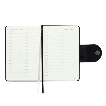 Dated diary 2024 A5 176 sheets, Devente.norwich, hard cover with artificial leather foam, lies, cream block 70 g/m2, black-10