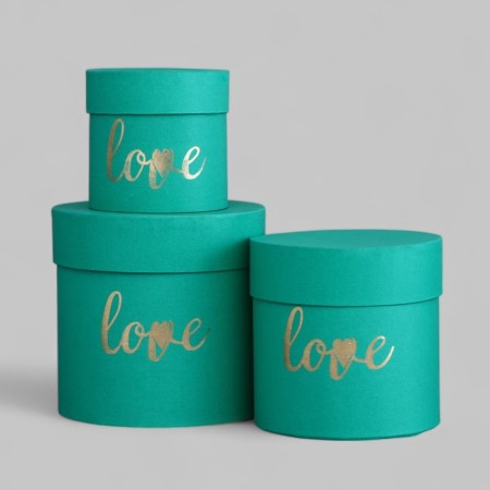 Set of hats Love 3 in 1 green, 15 x 16 - 10.5 x 11 cm-1