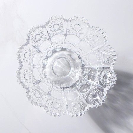 Crystal salad bowl on the leg, d = 13.5 cm-1