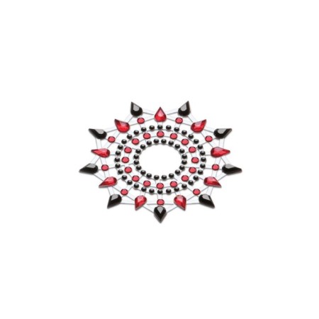 Set of stickers black + red Breast & Pubic Jewelry Crystal Staker, 2 pcs.-3