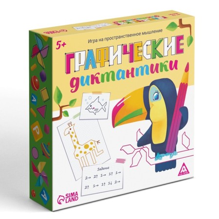 Board game for spatial thinking "Graphic dictations", 30 cards, 4 tablets, 4 markers, 5+-5