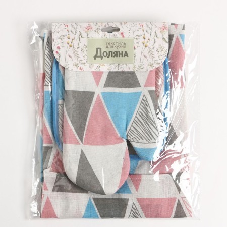 Set of shade "Mosaic", apron/grab/mittens, mobble-5