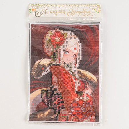Diamond embroidery with partial filling "Girl with a snake" 15*21, canvas-8