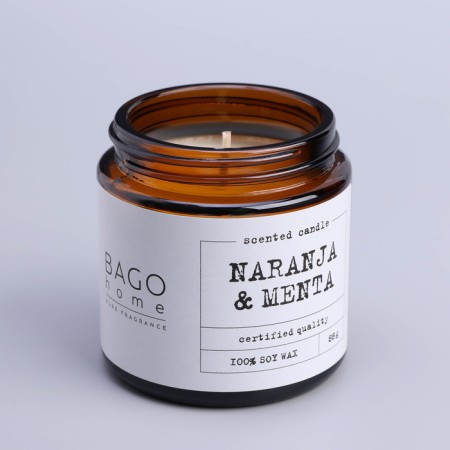Aromatic candle in the jar "Mint and orange", owl wax, 88 g-6