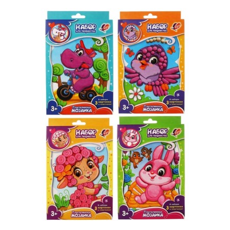 Plasticine mosaic. The first modeling lessons "Bunny. Lamb. Hippo. Voroskushki "