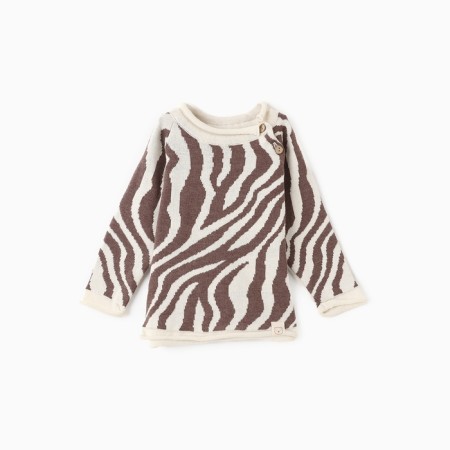 Jumper knitted baby i zebra growth 86-92 cm, milk