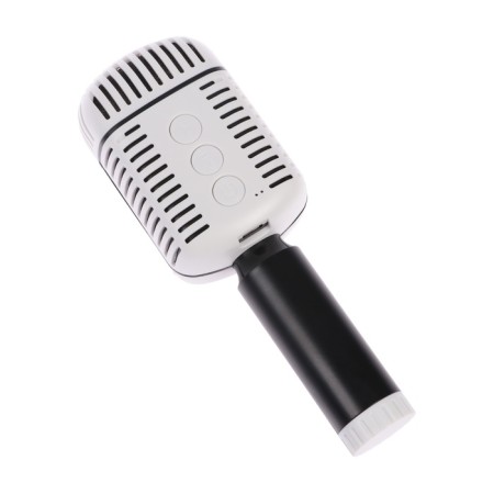 Portable karaoke microphone, 5 watts, 1200 mAh, white-black