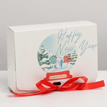 Folding double -sided box “Shard with snow”, 16.5 x 12.5 x 5 cm, New Year-3