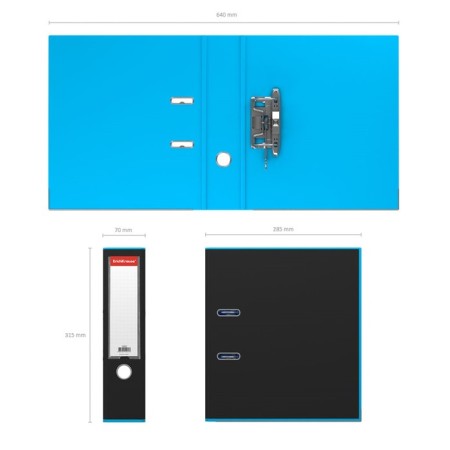 A4, 70 mm Erichkrause Accent folder, with arched mechanism, blue-3