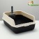 A high side toilet with a scoop and a filter, 50 x 36 x 21 cm, black