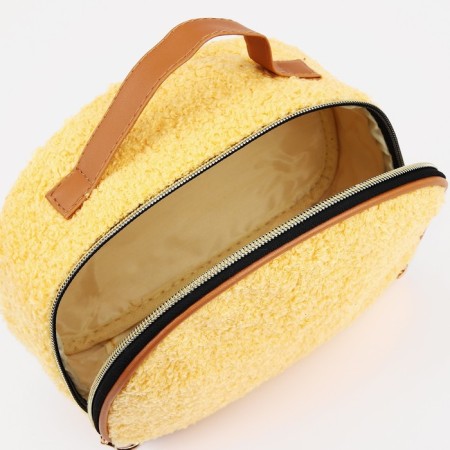 Cosmetic bag on lightning, with a lodge, yellow color-2