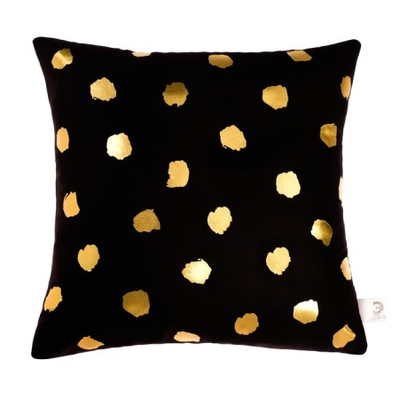 Decorative Ethel Pillow "Black Polka", 40x40 cm, velor, 100% p/e