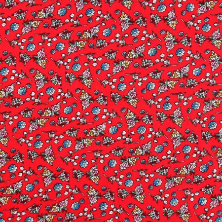 Flap, small flower on red cotton, 50 × 50 cm-1