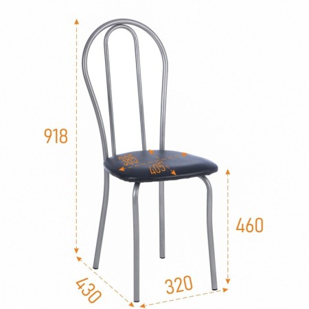 Vienna 2 chair, silver metallic/black-5