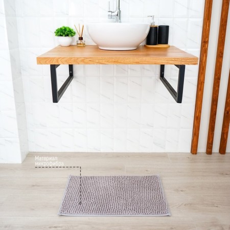 Bathroom mat “Books”, 40 × 60 cm, gray color-1