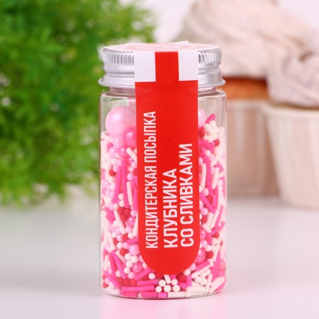 Confectionery Sprinking "Strawberry with cream", 50 g-1