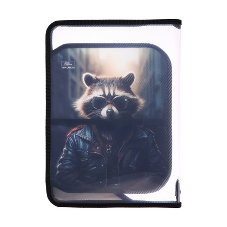 Labor folder A4, 325 x 230 x 25 mm, lightning around, folding bar, plastic, PTR-1, calligrata "raccoon"-8