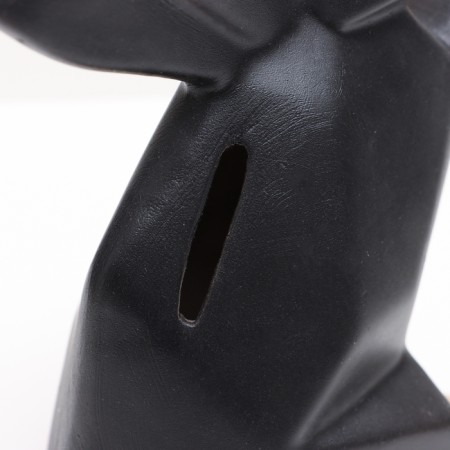 Piggy bank "Hare Origami" black with gold, 18 x13x10cm-4