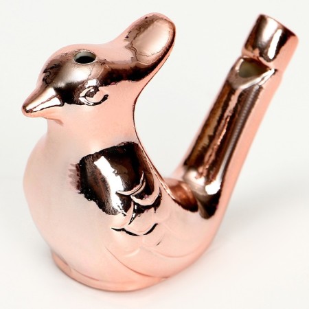 Whistle ceramic bird "Pink Gold"-2
