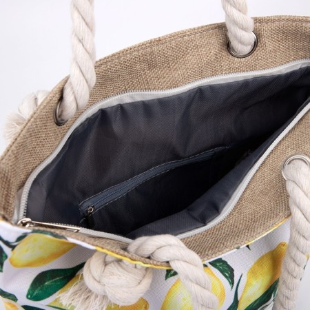 Bag Women's beach on lightning, white/yellow color-4