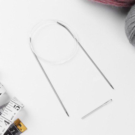 The knitting needles are circular, for knitting, with a plastic fishing line, d = 2 mm, 14/80 cm, with a needle-1