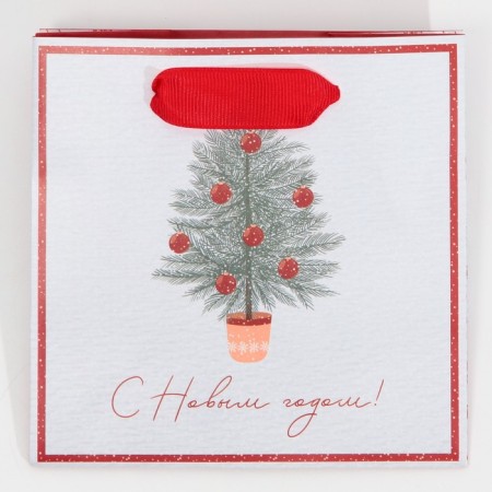 Package Gift New Year's laminated square "New Year's sweets", 14 x 14 x 9 cm, New Year-6