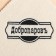 Bath and sauna rug, white with black embroidery "Dobroparov", 45x35 cm