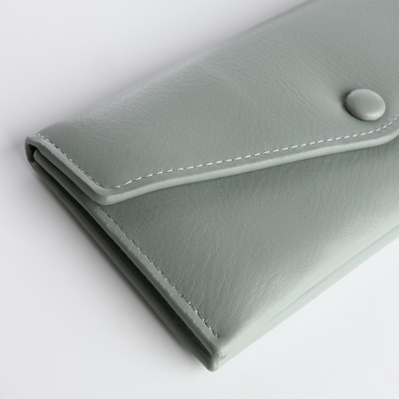 Women's wallet on the button, green color-2